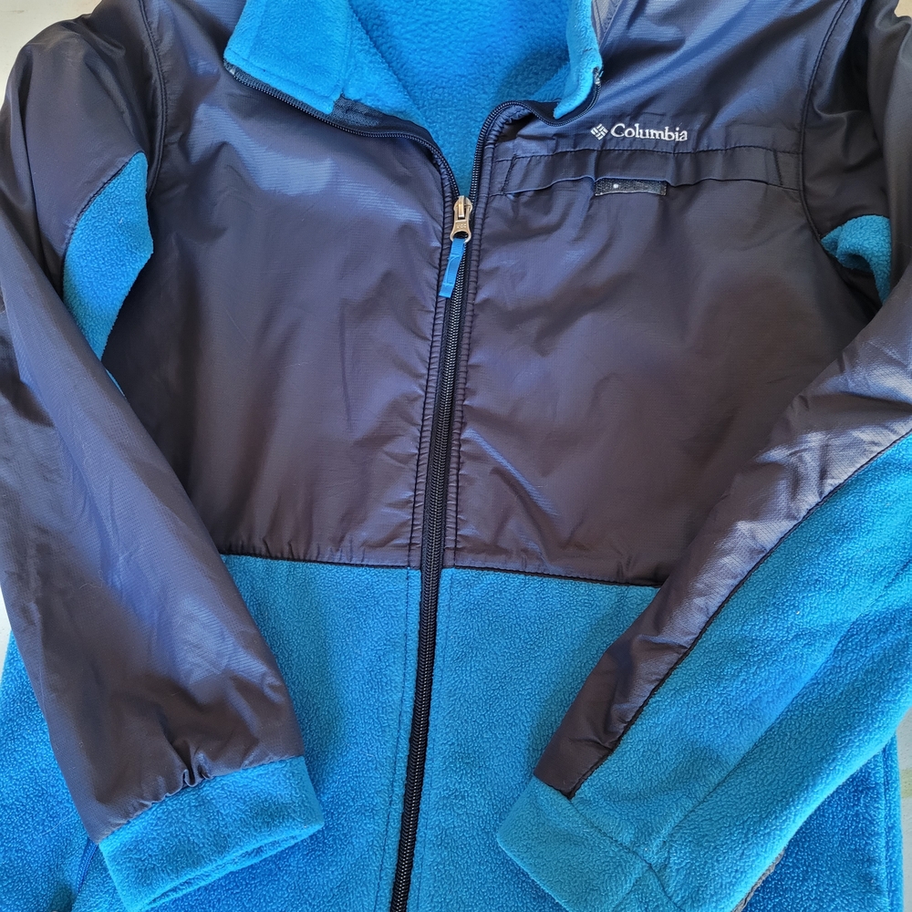 Columbia Kids Two-Tone Navy And Bright Blue Pu Jacket